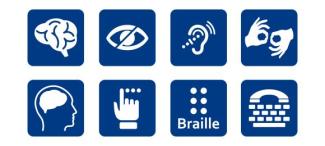 Accessibility Icons that includes mental and physical impairments. 